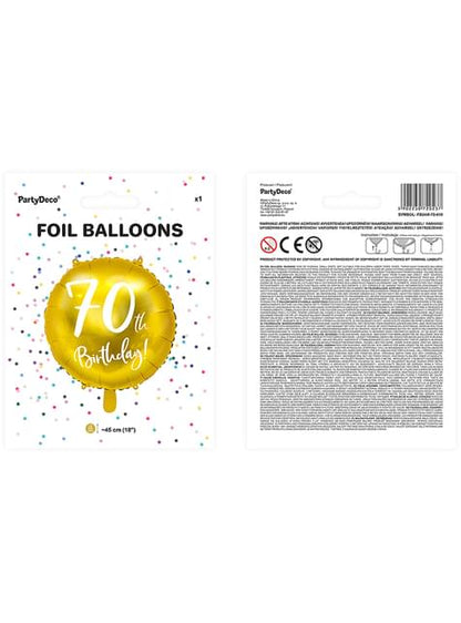 Globo 70 th Birthday dorado (45 cm)