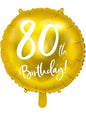 Globo 80 th Birthday dorado (45 cm) - Partydeco | Funidelia