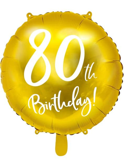 Globo 80 th Birthday dorado (45 cm) - Partydeco | Funidelia