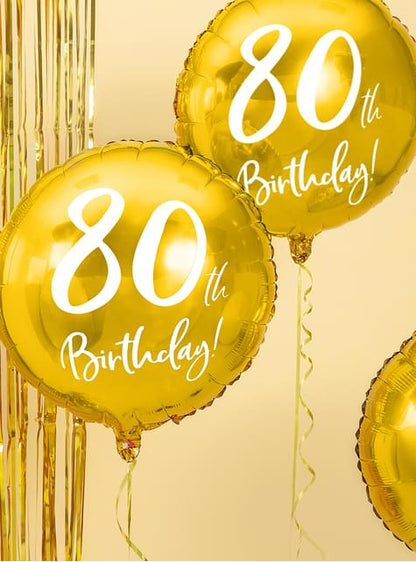 Globo 80 th Birthday dorado (45 cm) - Partydeco | Funidelia