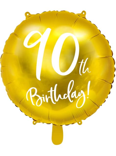Globo 90 th Birthday dorado (45 cm)