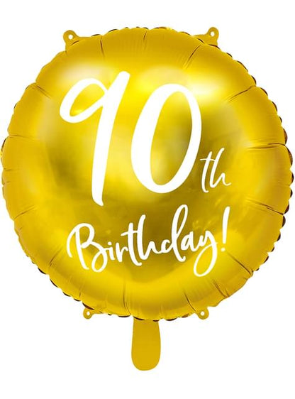 Globo 90 th Birthday dorado (45 cm)