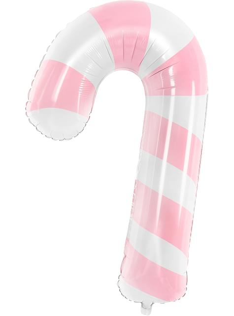 Globo bastón de caramelo rosa y blanco (74 cm) - Partydeco | Funidelia