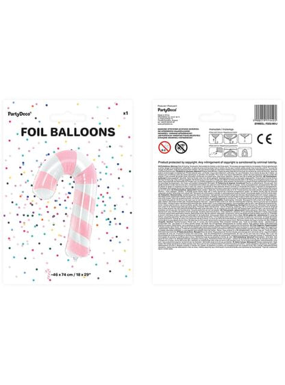 Globo bastón de caramelo rosa y blanco (74 cm) - Partydeco | Funidelia