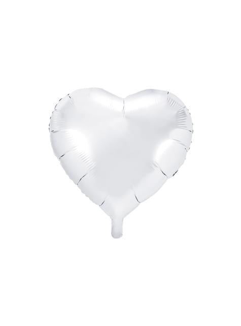 Globo de foil 45 cm con forma de corazón blanco