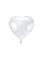 Globo de foil 45 cm con forma de corazón blanco