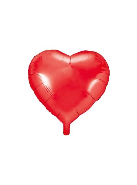 Globo de foil 45 cm con forma de corazón rojo