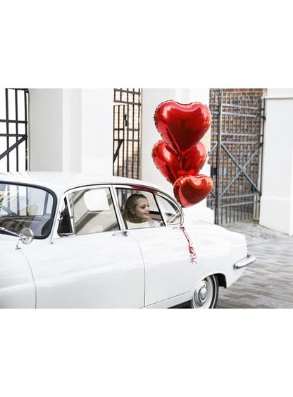 Globo de foil 45 cm con forma de corazón rojo