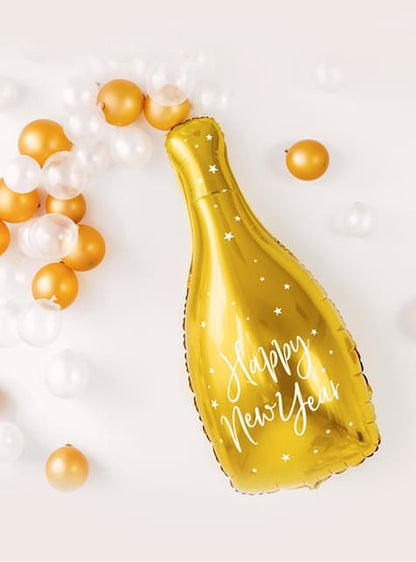 Globo de foil botella “Happy New Year“ (32x82 cm) - Partydeco | Funidelia
