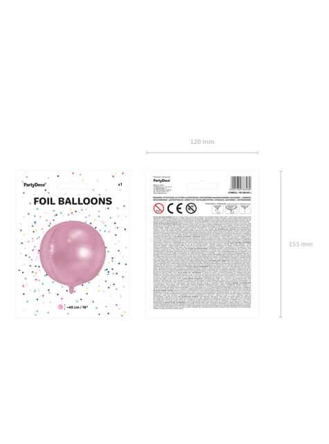 Globo de foil con forma de balón rosa suave