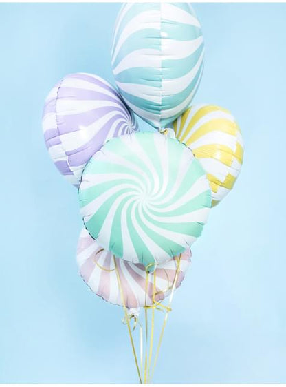 Globo de foil con forma de balón verde menta