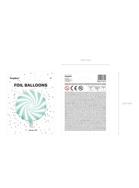 Globo de foil con forma de balón verde menta