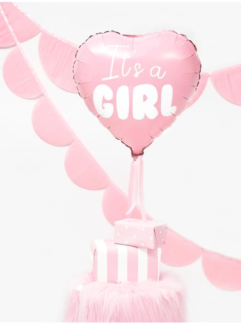 Globo de foil con forma de corazón “It’s a girl“ - Partydeco | Funidelia