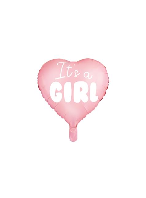 Globo de foil con forma de corazón “It’s a girl“ - Partydeco | Funidelia