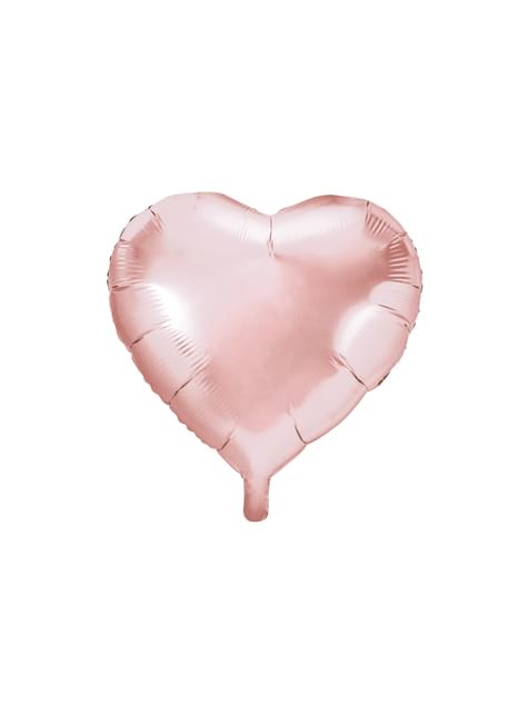 Globo de foil con forma de corazón oro rosa (45 cm) - Partydeco | Funidelia