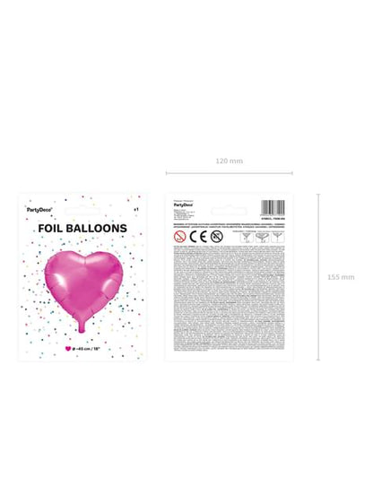 Globo de foil con forma de corazón rosa oscuro