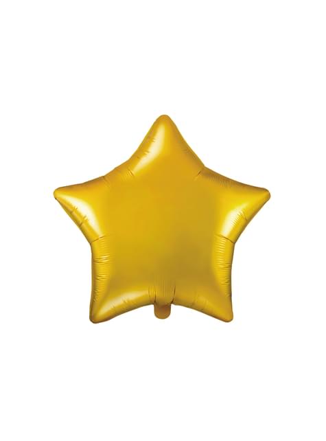 Globo de foil con forma de estrella dorado