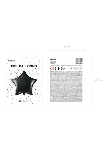 Globo de foil con forma de estrella negra - Partydeco | Funidelia