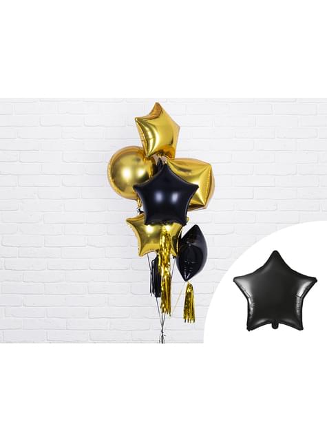Globo de foil con forma de estrella negra - Partydeco | Funidelia