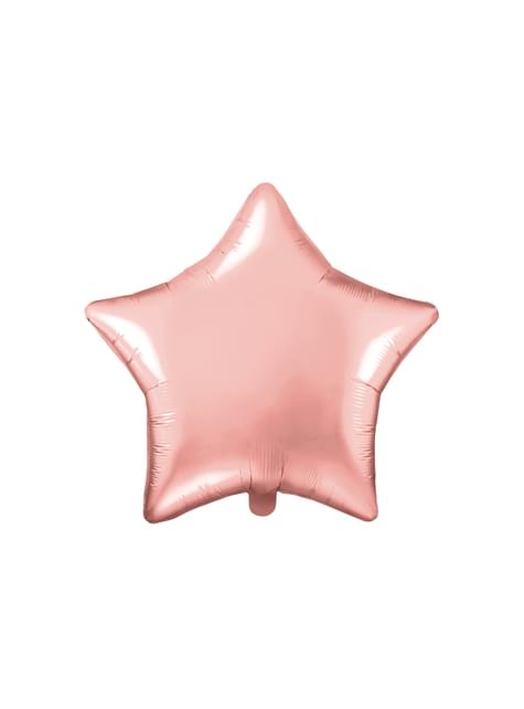 Globo de foil con forma de estrella oro rosa - Partydeco | Funidelia