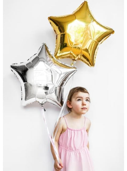 Globo de foil con forma de estrella plateado - Partydeco | Funidelia