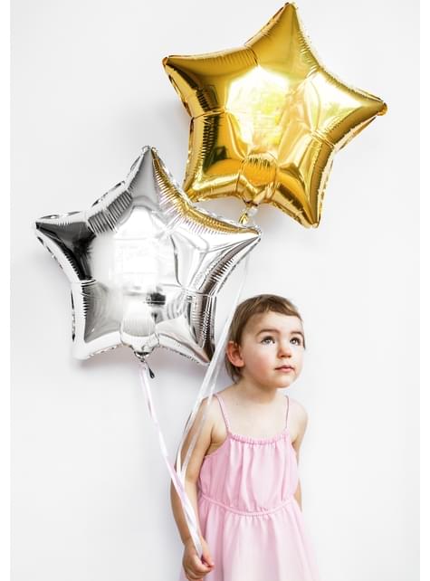 Globo de foil con forma de estrella plateado - Partydeco | Funidelia