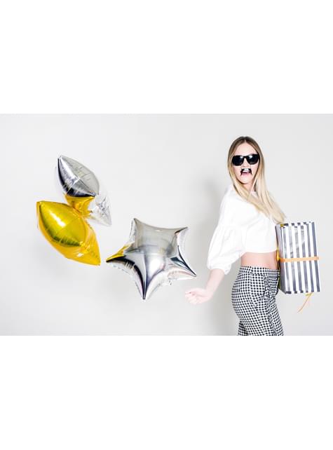 Globo de foil con forma de estrella plateado - Partydeco | Funidelia