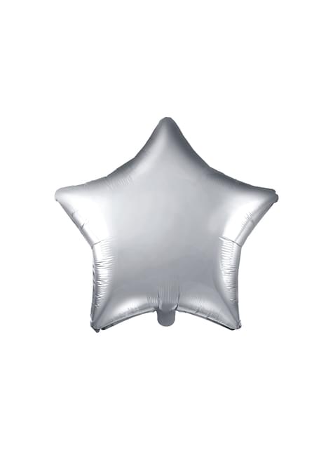 Globo de foil con forma de estrella plateado - Partydeco | Funidelia