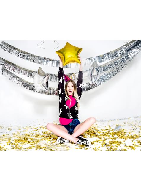 Globo de foil con forma de estrella plateado - Partydeco | Funidelia