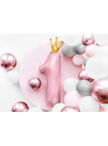 Globo de foil de primer cumpleaños rosa - Partydeco | Funidelia