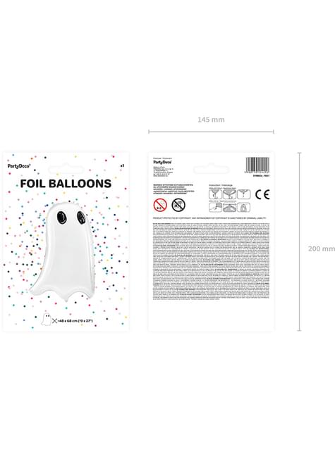Globo de foil Fantasma Halloween (48x68 cm)