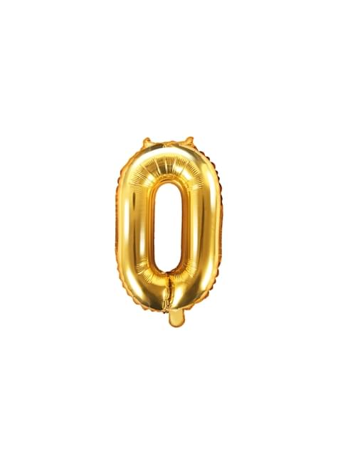 Globo foil “0“ dorado (35 cm) - Partydeco | Funidelia