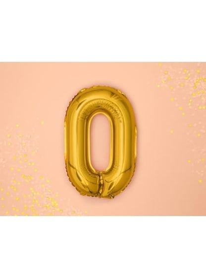 Globo foil “0“ dorado (35 cm) - Partydeco | Funidelia
