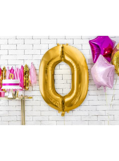 Globo foil “0“ en dorado 86 cm