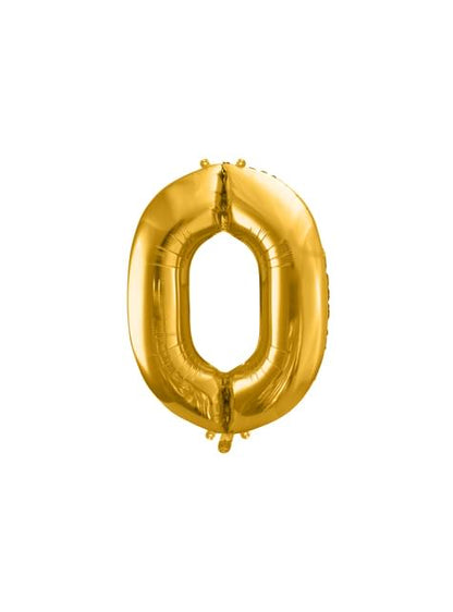 Globo foil “0“ en dorado 86 cm