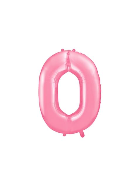 Globo foil “0“ en rosa 86 cm - Partydeco | Funidelia