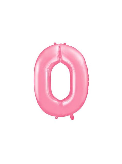 Globo foil “0“ en rosa 86 cm - Partydeco | Funidelia