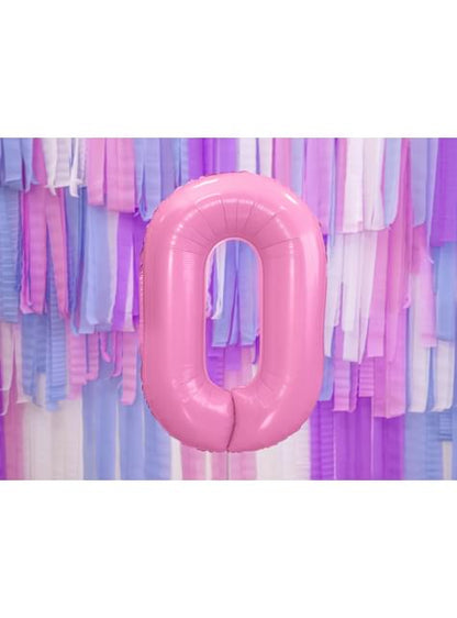 Globo foil “0“ en rosa 86 cm - Partydeco | Funidelia