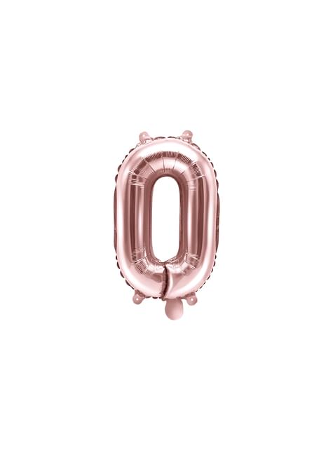 Globo foil “0“ oro rosa (35 cm)
