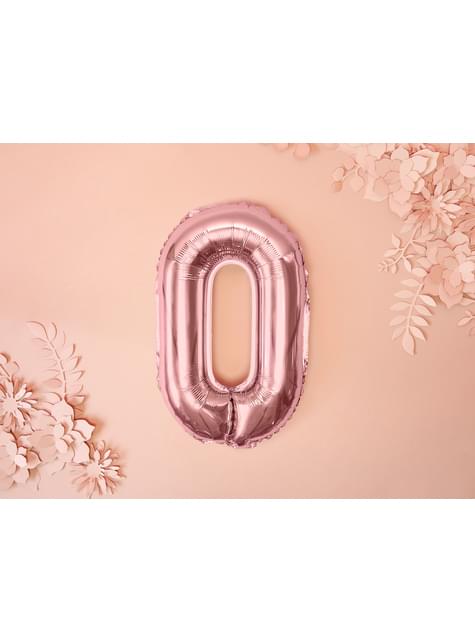 Globo foil “0“ oro rosa (35 cm)