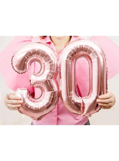Globo foil “0“ oro rosa (35 cm)