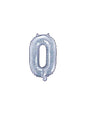 Globo foil “0“ plateado con purpurina (35 cm) - Partydeco | Funidelia
