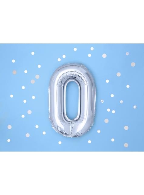 Globo foil “0“ plateado - Partydeco | Funidelia