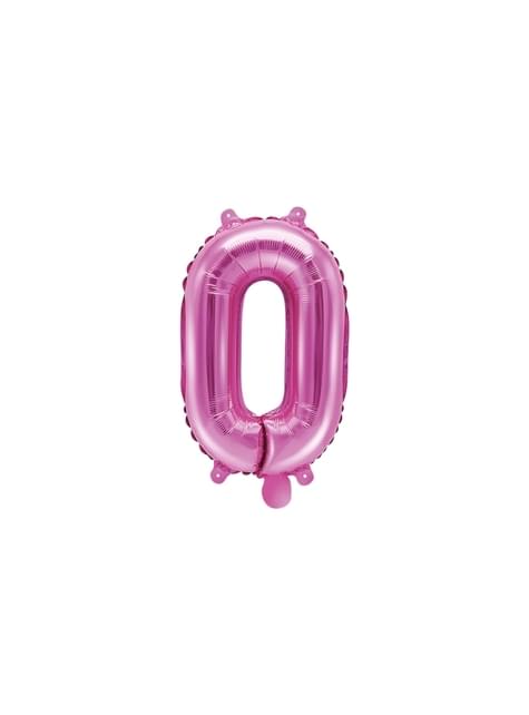 Globo foil “0“ rosa oscuro (35 cm) - Partydeco | Funidelia