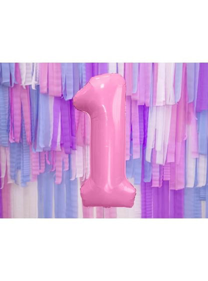 Globo foil “1“ en rosa 86 cm - Partydeco | Funidelia