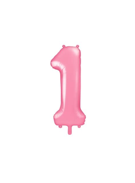 Globo foil “1“ en rosa 86 cm - Partydeco | Funidelia
