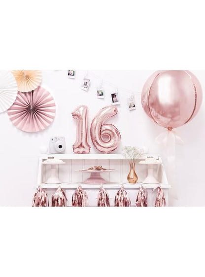 Globo foil “1“ oro rosa (35 cm) - Partydeco | Funidelia