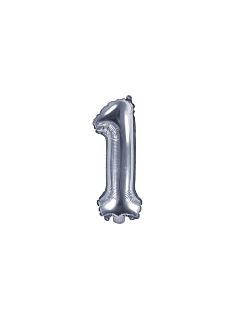 Globo foil “1“ plateado - Partydeco | Funidelia
