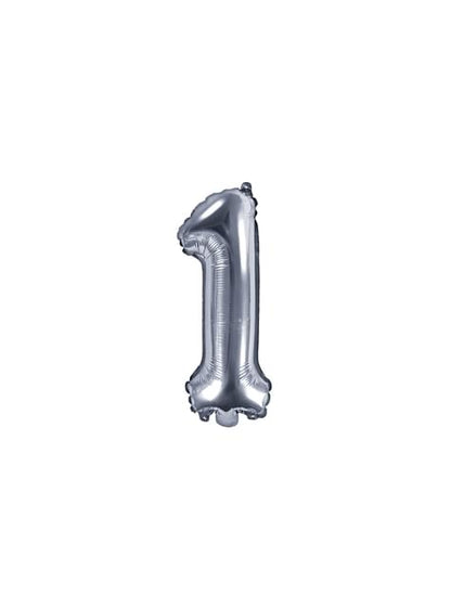 Globo foil “1“ plateado - Partydeco | Funidelia