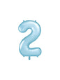 Globo foil “2“ en azul claro 86 cm - Partydeco | Funidelia